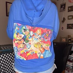 Hand painted Alice in wonderland hoodie custom one of a kind